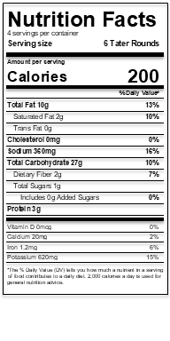 Gluten-Free Vegan Crispy Tater Rounds (Ten 6-Packs)