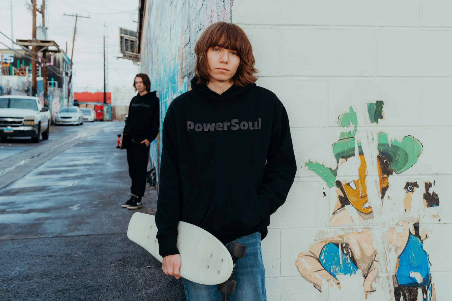 PowerSoul Printed Crop Hoodie