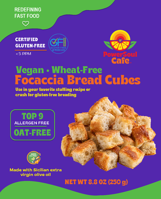 Certified Gluten-Free Vegan Focaccia Stuffing Cubes